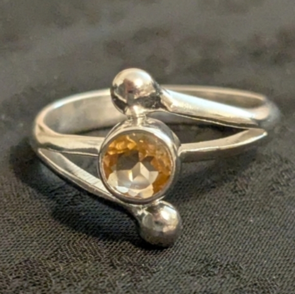 Artisan Jewelry - New 925 Solid Sterling Silver Ring Genuine Citrine Ring Size 6.75